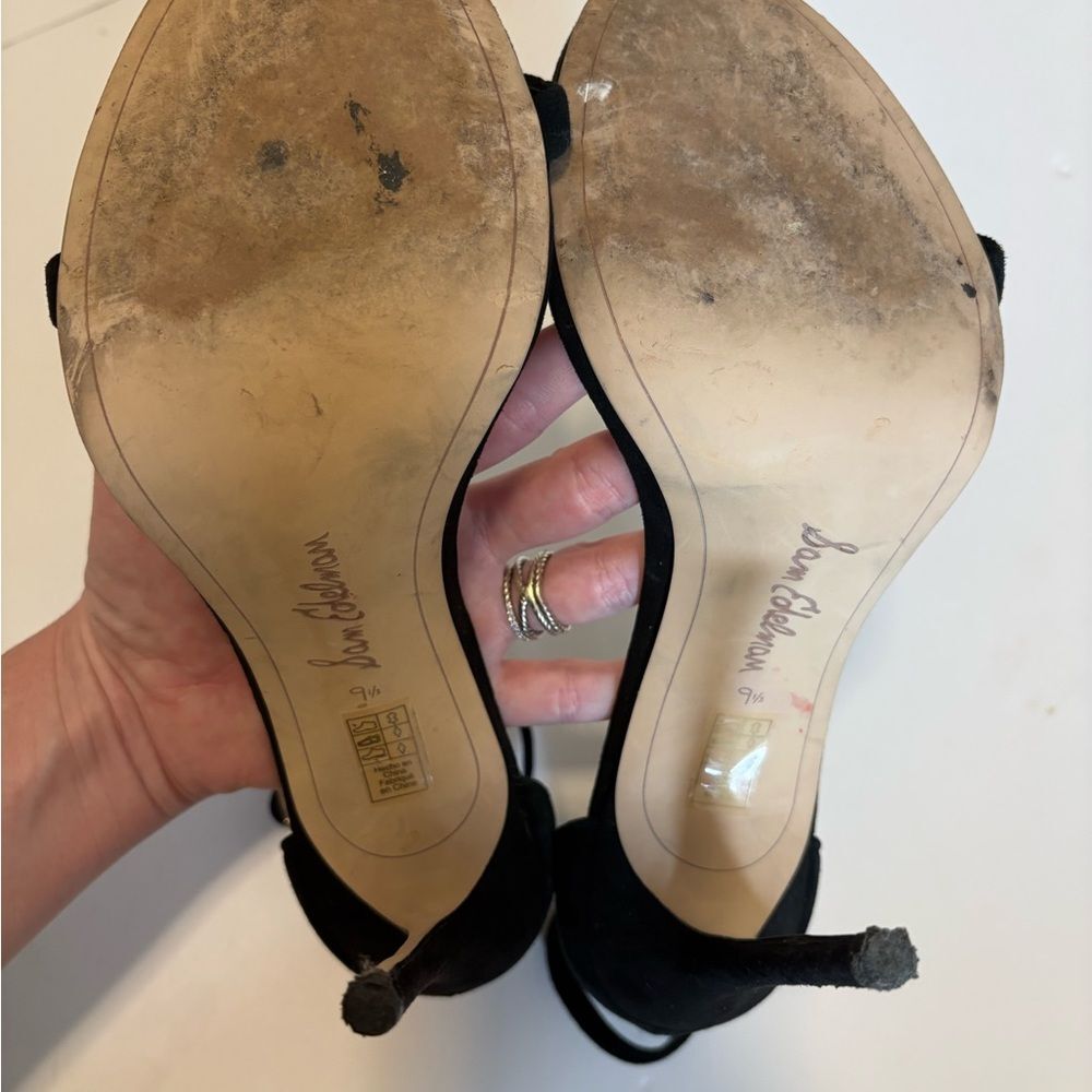 Sam Edelman Nadya Chic Black Suede Ankle Strap Heels 9.5 - Picture 8 of 8
